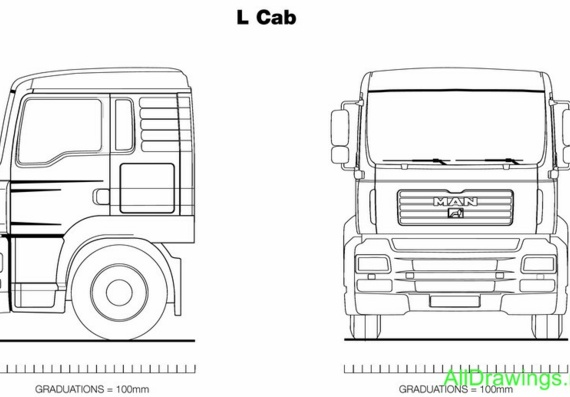 MAN TG-A L cab чертежи (рисунки) грузовика